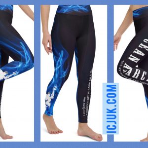 Exclusive Custom printed OA Blue Flames Sea Witch Leggings