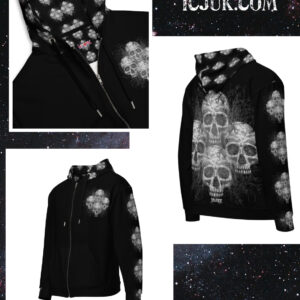 ICJUK All-Over Print Unisex Zipper Hoodie Quadskulls