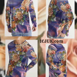 Men’s Unisex Slim fit Long Sleeve Tee ICJUK Rock and Rose Wisdom