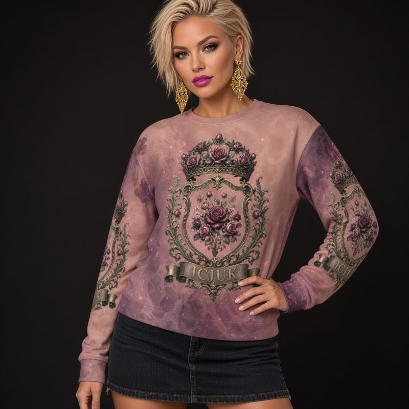 ICJUK Rose Noir All-Over Print Unisex Sweatshirt