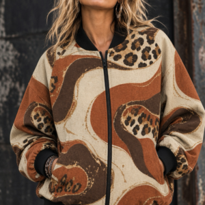 Exclusive ICJUK Ember Leopard Custom made Women’s Bomber Jacket