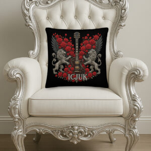 Exclusive ICJUK Roar and Rock Large Pillow – 22″ x 22″