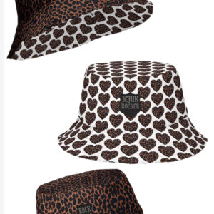 ICJUK Leopard Heart Reversible Bucket Hat