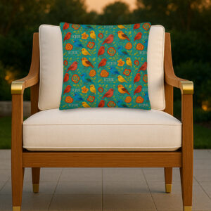 Exclusive ICJUK Birds Large Pillow – 22″ x 22″