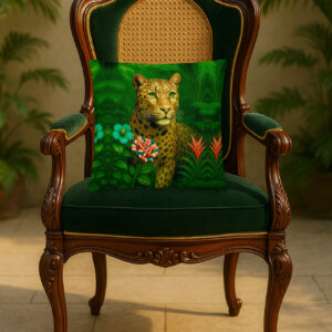 Exclusive ICJUK Leopard Royale Large Pillow – 22″ x 22″