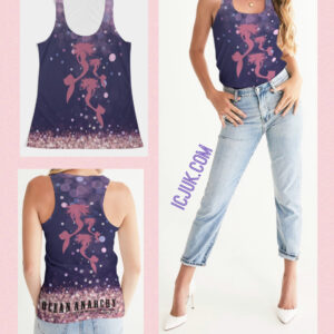 Ladies Tank all over print Purple and Pink OA Mermaids