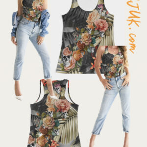 Ladies Tank all over print ICJUK Tropical Rock and Rose Wisdom