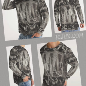 ICJUK Grunge Barbwire Rock & Roll Slim Fit Long Sleeve Tee