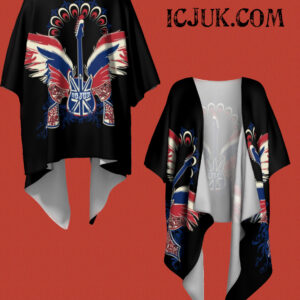 ICJUK open style Kimono lightweight sheer cover up Guitar Wings