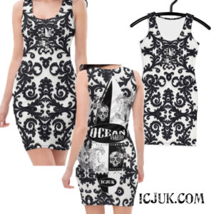 Exclusive Comfy soft Bodycon Dress Black and White Pegasurfs