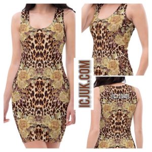 Exclusive Comfy soft Bodycon Dress Leopard light rose