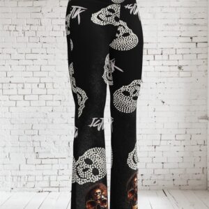 ICJUK Skulls Rockstar Flare Leggings