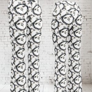 ICJUK Metal Skulls and Crosses Rockstar Flare Leggings