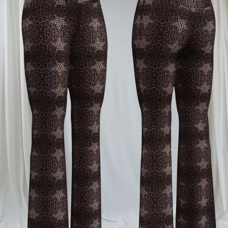 ICJUK Star Leopard Rockstar Flare Leggings