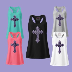 ICJUK Gothic Throne Cross Racerback Tank