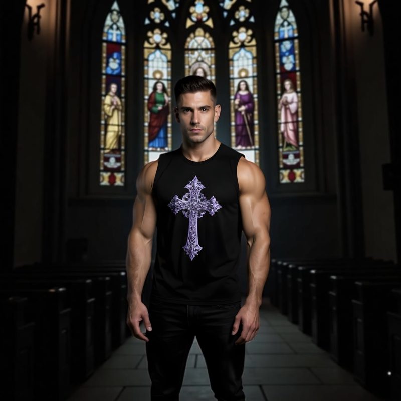 ICJUK Gothic Throne Cross Unisex Sleeveless Muscle Shirt