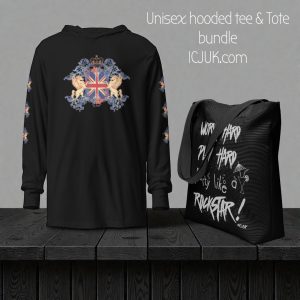 ICJUK Bundle Classic All the Kings Horses Unisex Hoodie + Party Like a Rockstar Tote Bag
