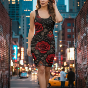 Exclusive ICJUK Crimson Devotion Comfy soft Bodycon Dress