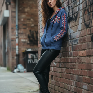 ICJUK Classic Union Jack with Skull and Wings All-Over Print Unisex Zipper Hoodie