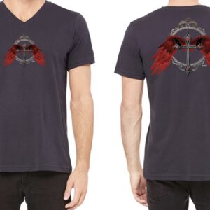 ICJUK Crimson Feather Fantasy Ring Unisex Heather V Neck