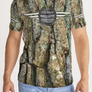 ICJUK Crew neck all over print earth tones Courage Strength Attitude