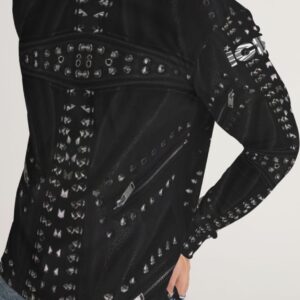 Men’s Slim fit Long Sleeve Tee Rock and Roll Zippers