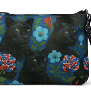 ICJUK Zip Clutch Pouch Black Leopards