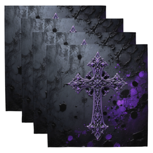 Exclusive Rocking ICJUK Gothic Throne Cross Cloth Napkin Set