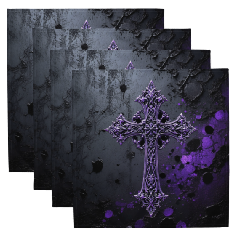 Exclusive Rocking ICJUK Gothic Throne Cross Cloth Napkin Set