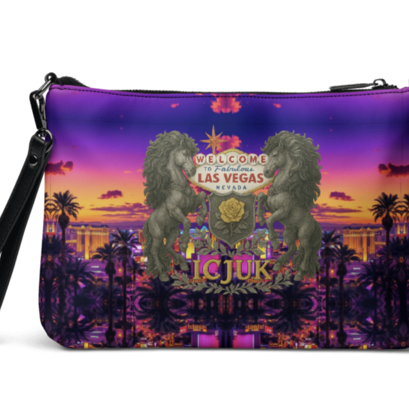 ICJUK Vegas Regal Rose Crest Zip Clutch Pouch