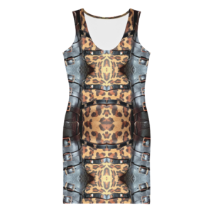 Exclusive Comfy soft Bodycon Dress ICJUK Leopard and Buckles