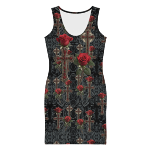 Exclusive Comfy soft Bodycon Dress ICJUK Scarlet Serenade Revolt