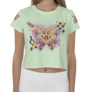 ICJUK Summers here Exclusive Custom All over Print Mint Cropped Tee