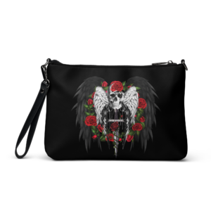 ICJUK Skull Wings and Dagger Zip Clutch Pouch