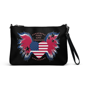 ICJUK Zip Clutch Pouch USA Peace Love Freedom