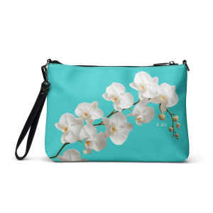 ICJUK Turquoise Orchids Zip Clutch Pouch