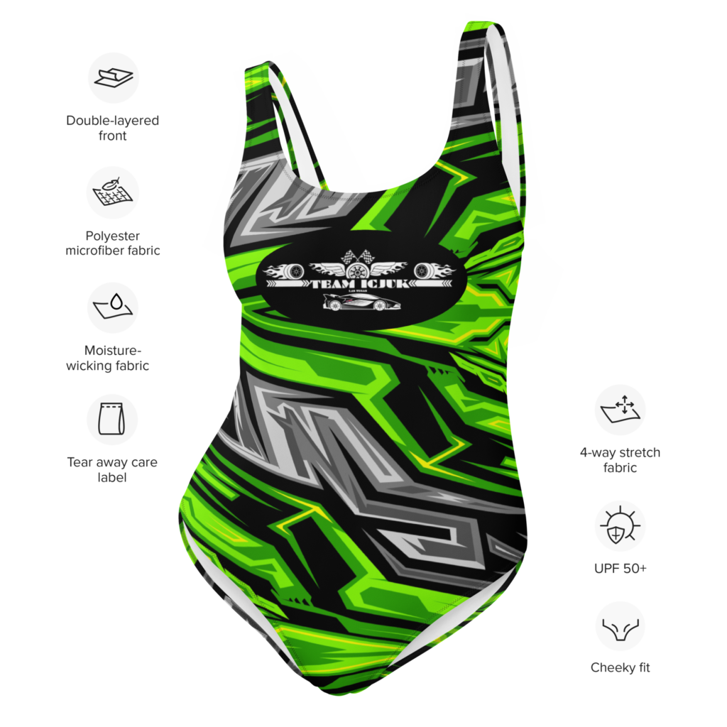 OA Exclusive Custom OnePiece Swimsuit Electric Green Team ICJUK