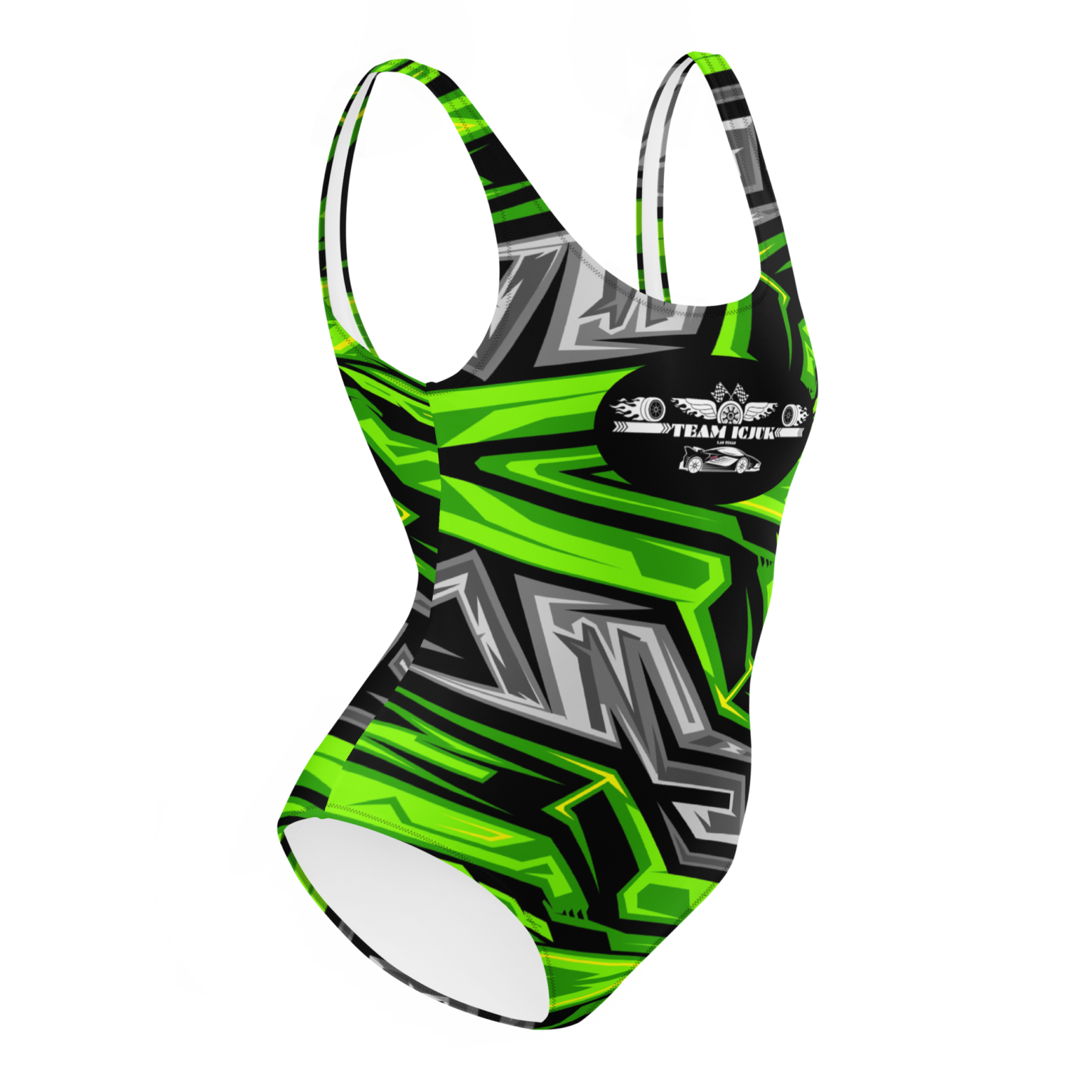 OA Exclusive Custom OnePiece Swimsuit Electric Green Team ICJUK