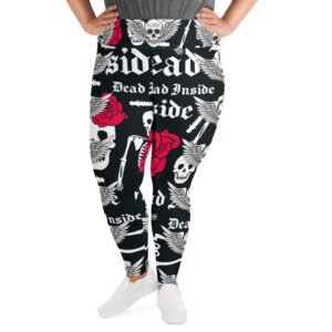 Exclusive Custom Plus Size Leggings ICJUK Rock and Roll Skull attitude
