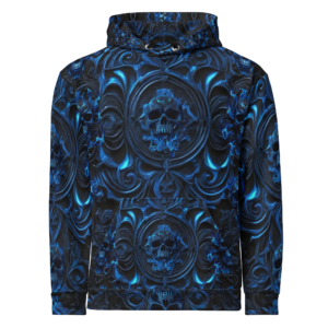 Exclusive Unisex All over print pullover Hoody Gothic Skull Blues