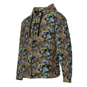 ICJUK All-Over Print Unisex Zipper Hoodie Peacock Dream