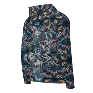 ICJUK All-Over Print Unisex Zipper Hoodie Leopard Rocks