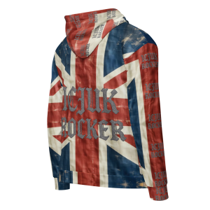 Distressed Union Jack ICJUK Rocker All-Over Print Unisex Zipper Hoodie