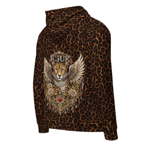 ICJUK Jewel Cheetah Zip Hoodie