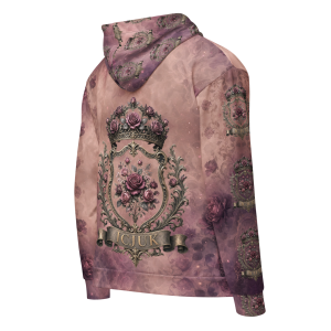 ICJUK Rose Noir All-Over Print Unisex Zipper Hoodie