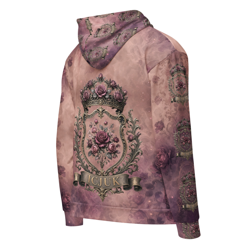 ICJUK Rose Noir All-Over Print Unisex Zipper Hoodie