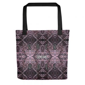 Exclusive All Over Print Tote Pink Leopard Patchwork Rock and Roll