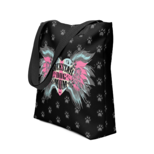 Exclusive All Over Print Tote Rockstar Dog Mom