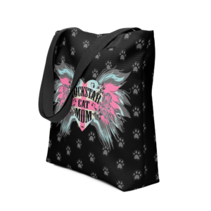 Exclusive All Over Print Tote Rockstar Cat Mom