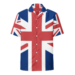 ICJUK Unisex Button down short sleeve shirt Plain Union Jack